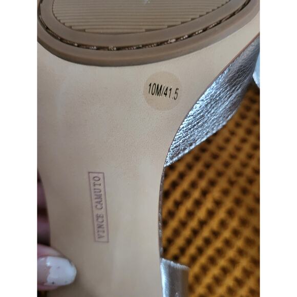 Vince Camuto Burke Bow Pump Silver Metallic Holiday Party Event Heels NWOB 10 - Picture 5 of 7